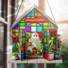 Load image into Gallery viewer, “Bring a Touch of Magic to Any Home” - Ghost Garden House Suncatcher, Personalized Gift for Plant Lovers &amp; Friends Ornament MagicInPrints
