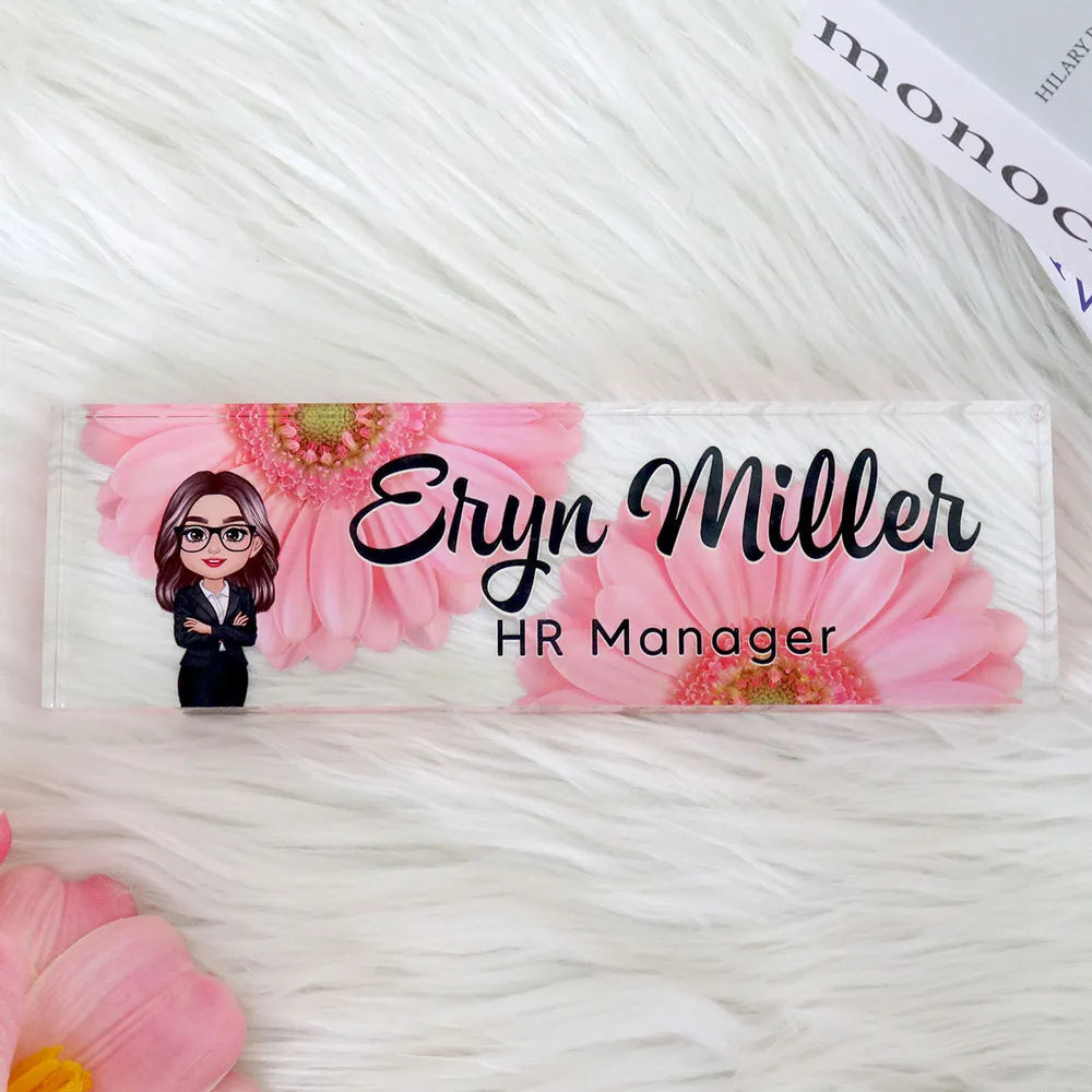 Custom Acrylic Desk Name Plate for Professionals - Office Decor Plaque MagicInPrints