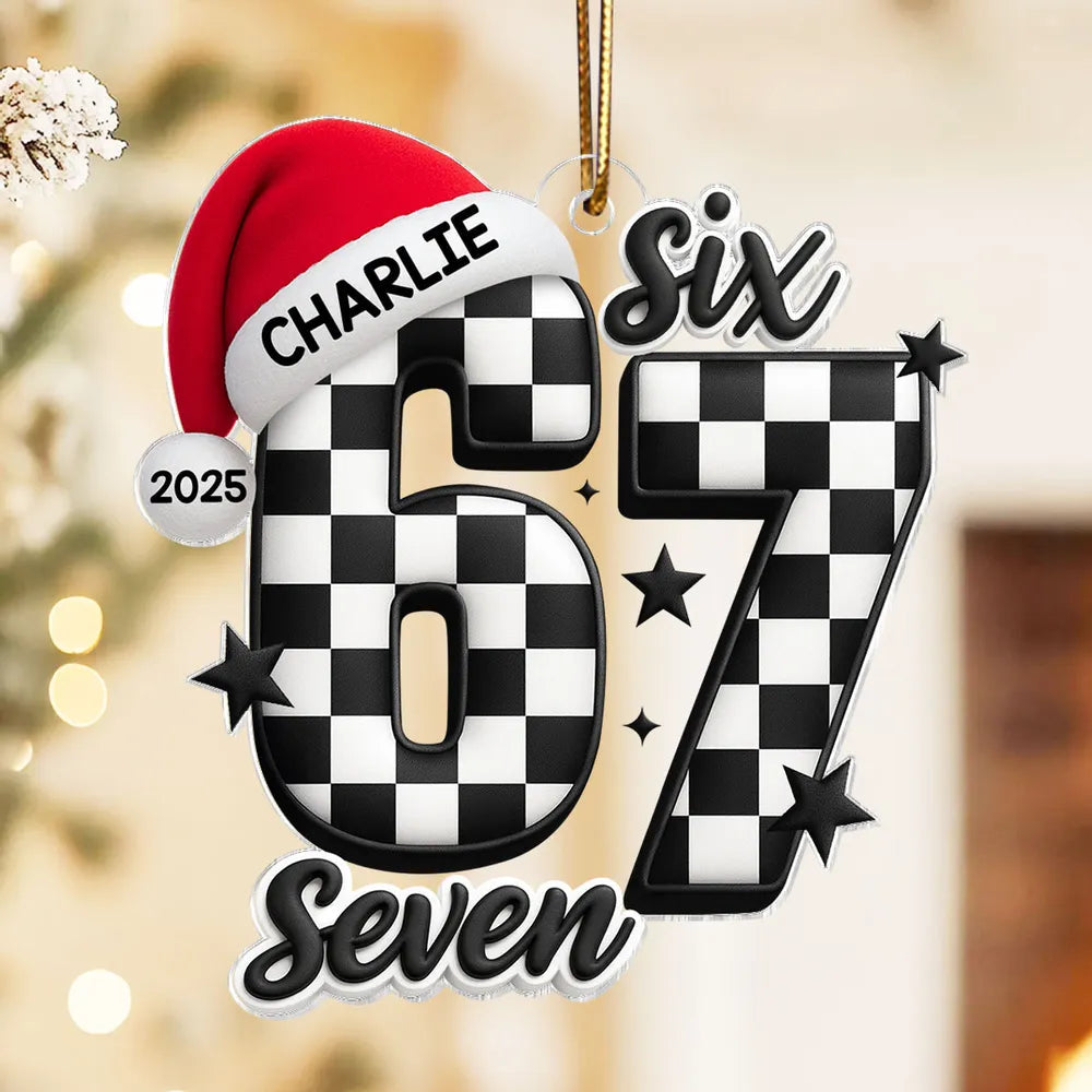 Custom Checkered Number Ornament for Christmas - Personalized Gift Decoration Ornament MagicInPrints