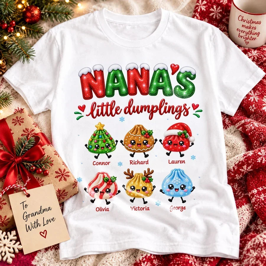 Personalized Classic Tee Cute Dumplings Gift for Grandma Christmas