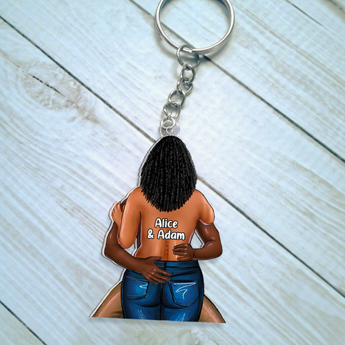 Personalized Naughty Couple Keychain - Customizable Couple Gift Keychains PopCulturePrints