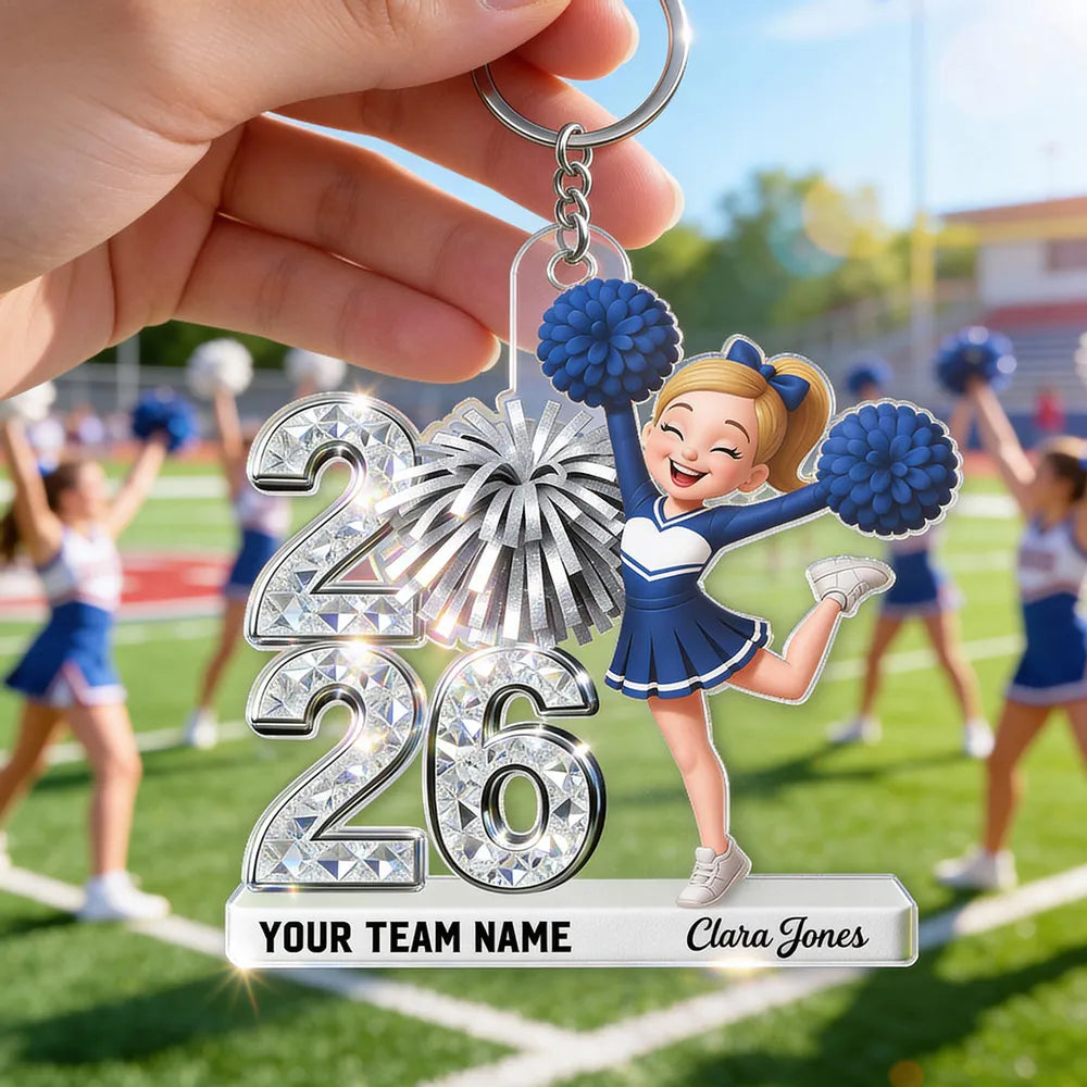 Personalized Cheerleader Keychain for Teams - 2026 Spirit Gift Keychain MagicInPrints