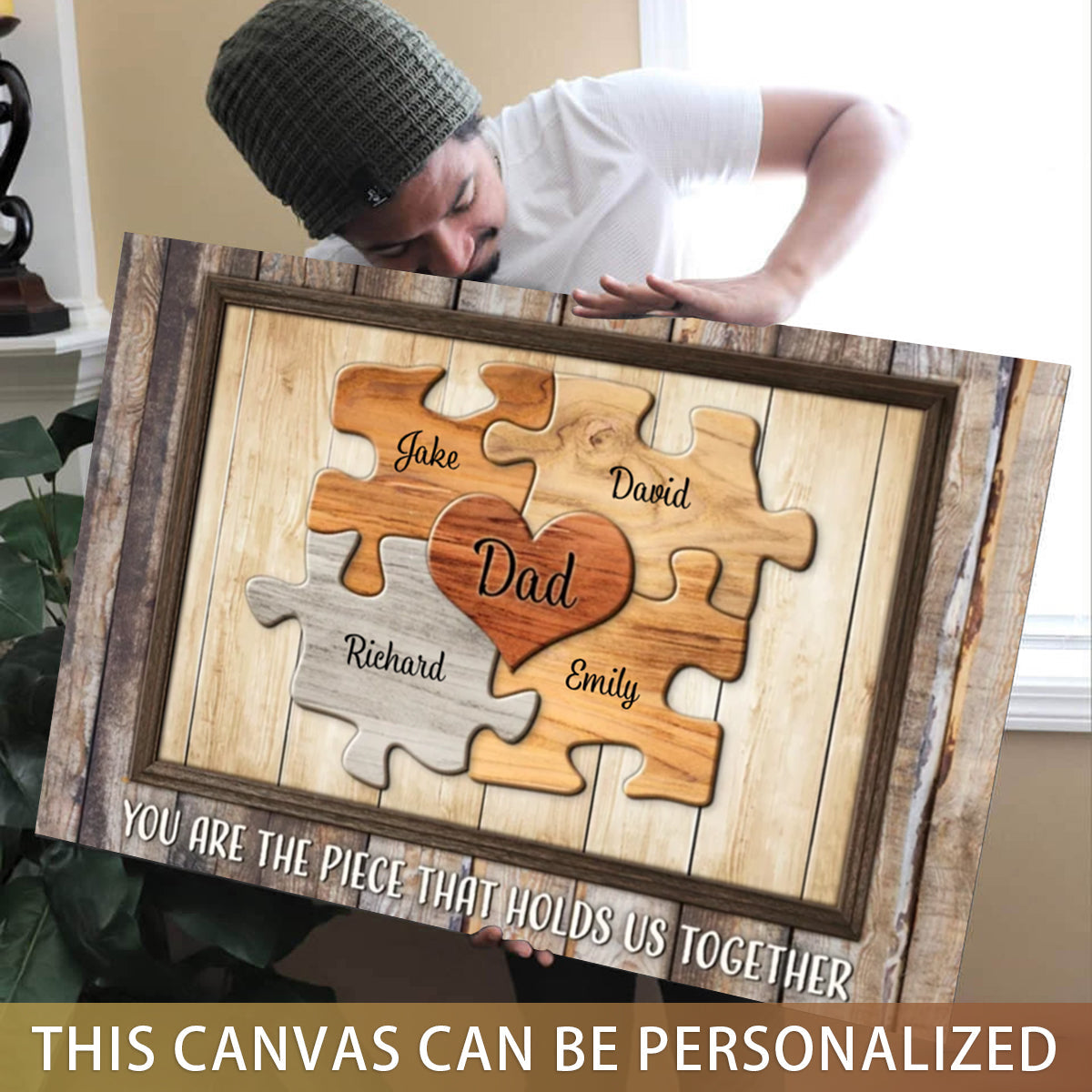 Personalized Family Puzzle Wall Art for Dad - Heartwarming Father's Day Gift Poster or Canvas MagicInPrints