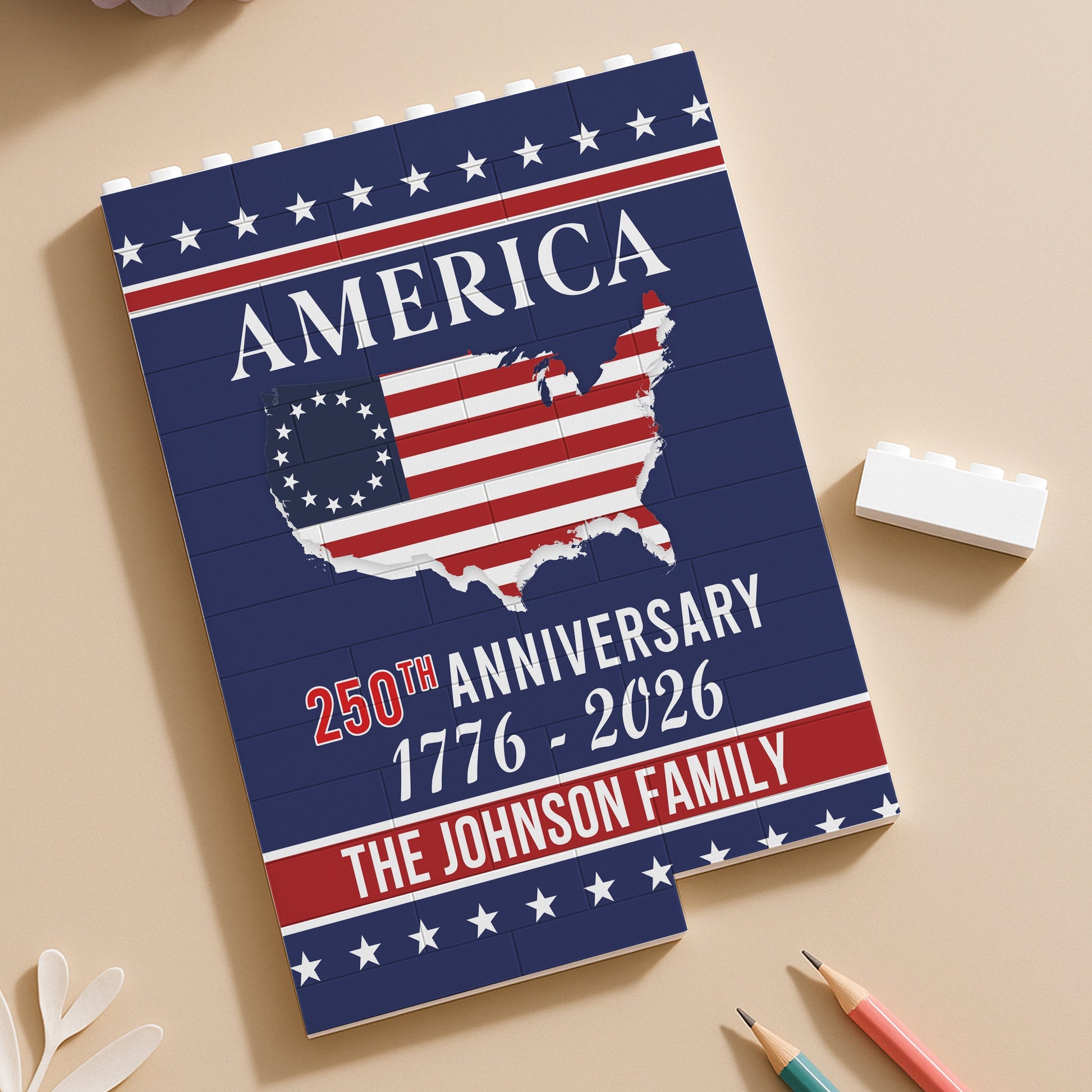 Personalized American Flag Canvas for Families - 250th Anniversary Celebration Plaque MagicInPrints