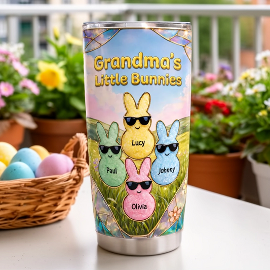 Personalized Easter Tumbler for Grandma - Custom Bunny Design Cup MagicInPrints