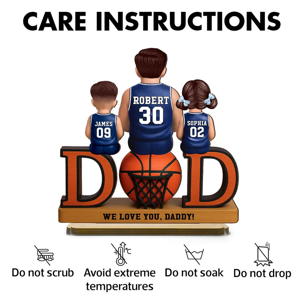 Personalized Basketball Family Figurine for Dad - Father's Day Gift Plaque MagicInPrints