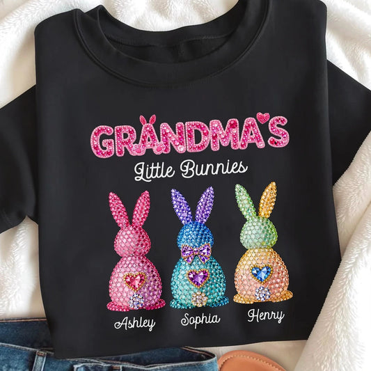 Personalized Grandma's Little Bunnies T-Shirt for Family - Easter Gift Cloth MagicInPrints