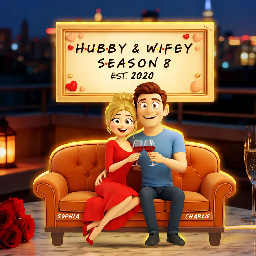 Custom Cartoon Couple Figurine for Anniversary - Personalized Gift Plaque MagicInPrints