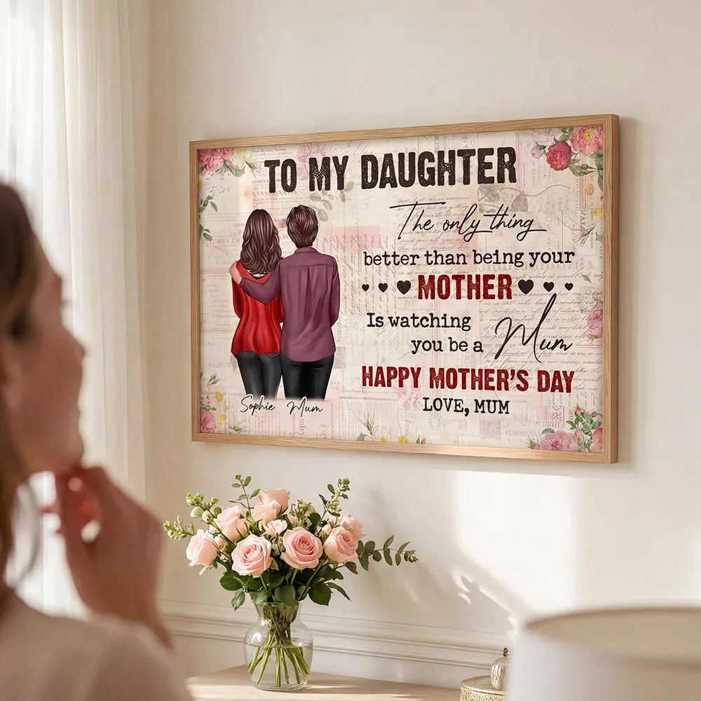 Personalized Mother-Daughter Canvas Art - Sentimental Gift for Mother's Day Poster or Canvas MagicInPrints