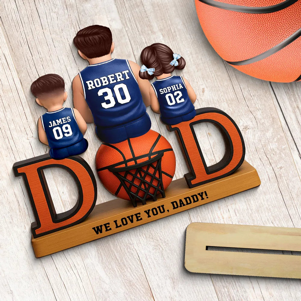 Personalized Basketball Family Figurine for Dad - Father's Day Gift Plaque MagicInPrints
