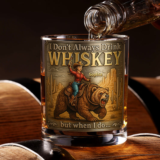Wild Spirit Round Glass – Personalized Gifts For Cowfolk Whiskey Glass MagicInPrints