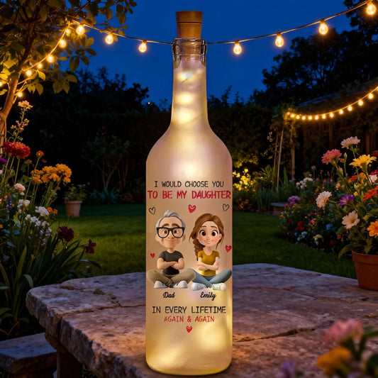 Personalized LED Wine Bottle Lamp for Daughter - Sentimental Gift Lamp MagicInPrints