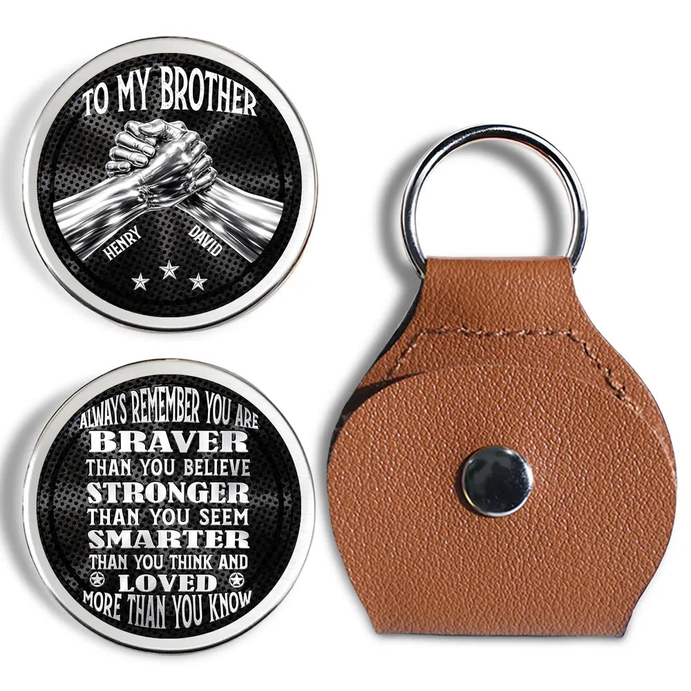 Engraved Leather Keychain for Brother - Sentimental Gift for Special Occasions Keychain MagicInPrints