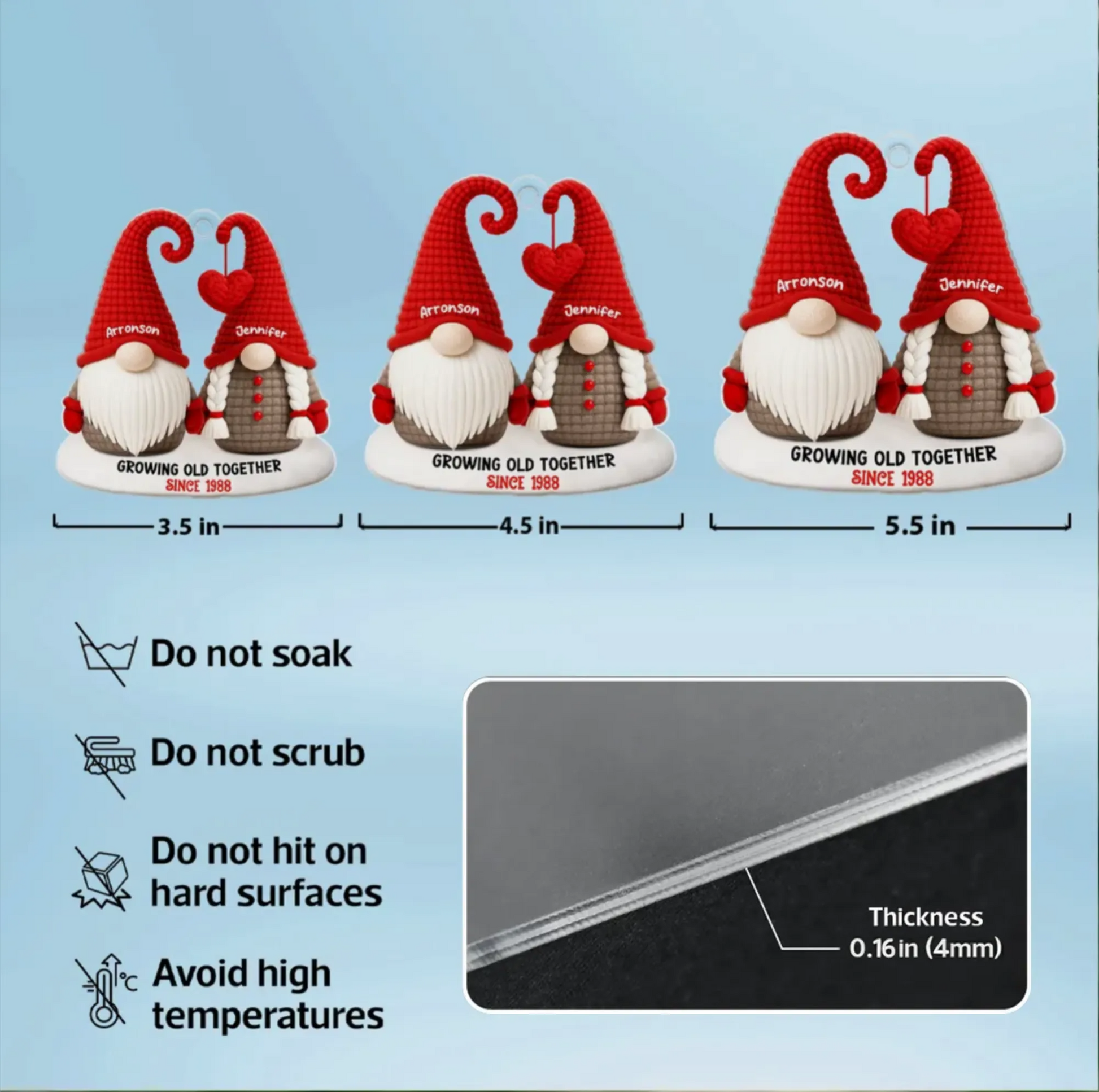 Personalized Gnome Couple Ornament for Couples - Anniversary Keepsake Ornament MagicInPrints