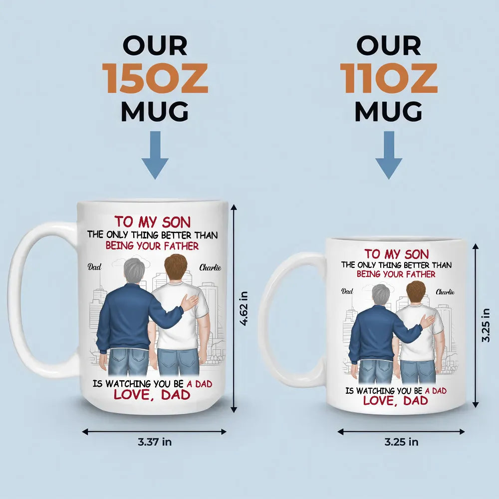 Personalized Ceramic Mug for Son - Heartfelt Father's Day Gift Cup MagicInPrints