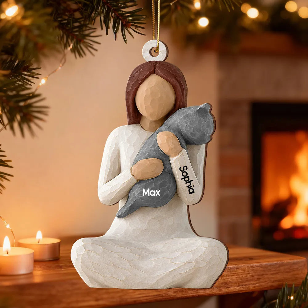Custom Wooden Family Ornament with Pet Names - Christmas Gift Ornament MagicInPrints
