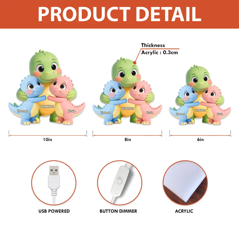 Custom Dinosaur Family Figurine for Grandma - Personalized Gift Plaque MagicInPrints