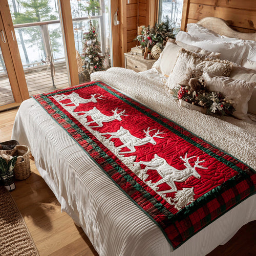 Bring Holiday Cheer – Personalized Quilted Bed Runner – Gift for Home Decor Lovers Quilted Bed Runner MagicInPrints