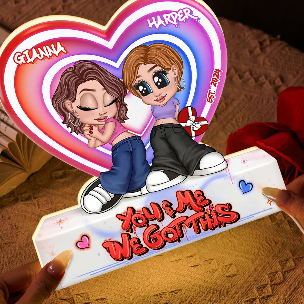 Personalized LED Heart Lamp for Couples - Romantic Gift Plaque MagicInPrints