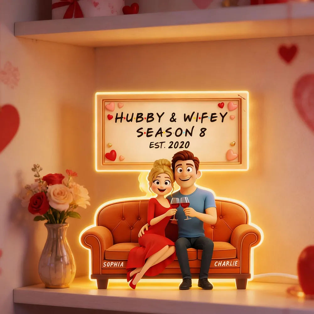 Custom Cartoon Couple Figurine for Anniversary - Personalized Gift Plaque MagicInPrints