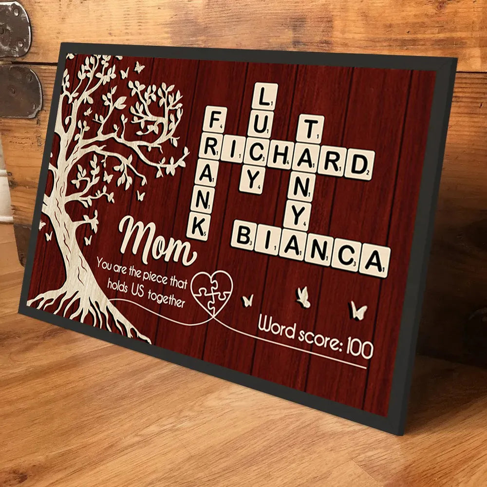 Personalized Family Tree Puzzle Wall Art for Mom - Sentimental Gift Poster or Canvas MagicInPrints