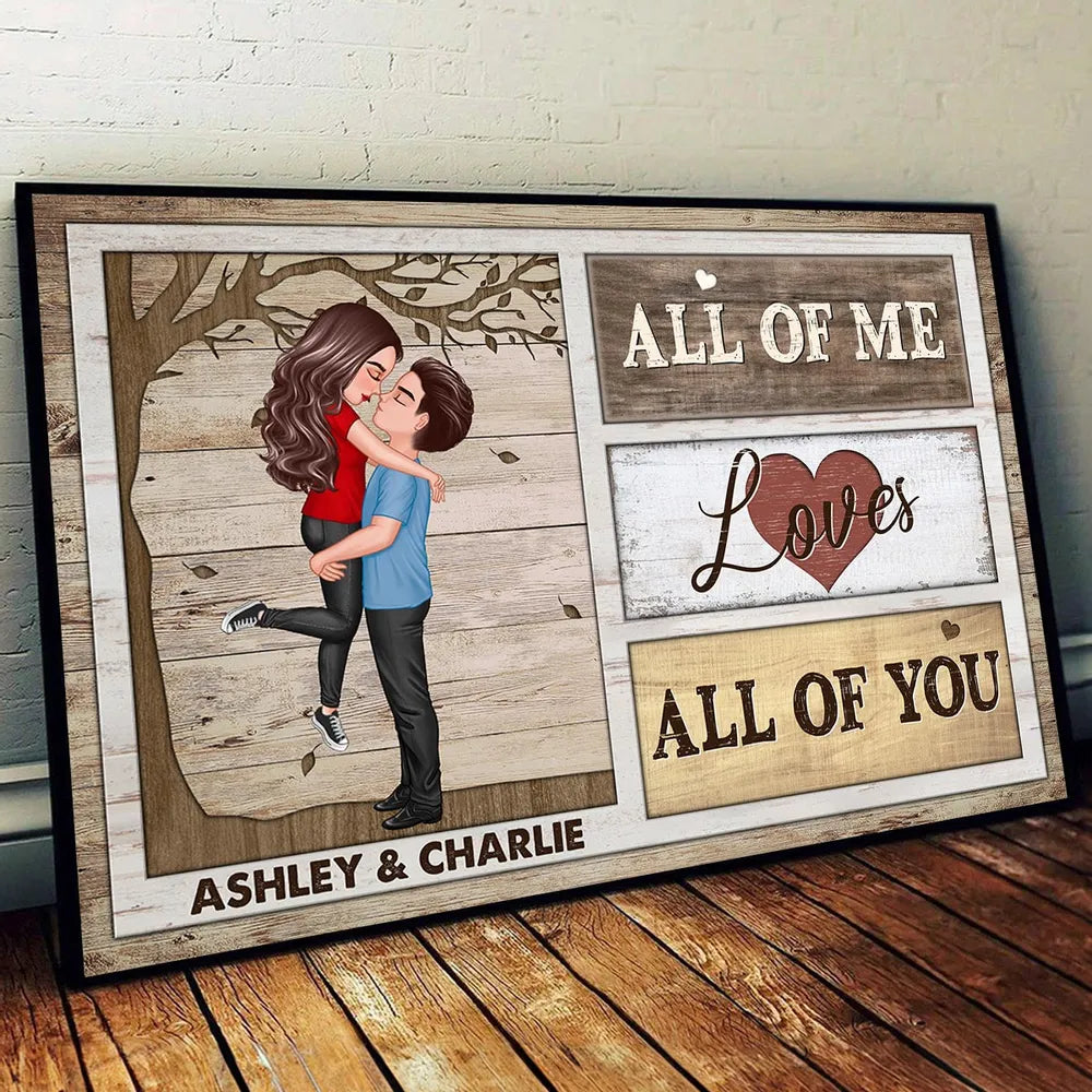 Personalized Romantic Canvas Print for Couples with Custom Names - Anniversary or Wedding Gift Other MagicInPrints