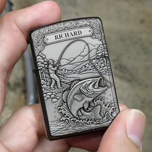 Load image into Gallery viewer, &quot;Catch the Big One - Personalized Fishing Man Lighter&quot; - Custom Gift for Fishing Enthusiasts Lighter MagicInPrints
