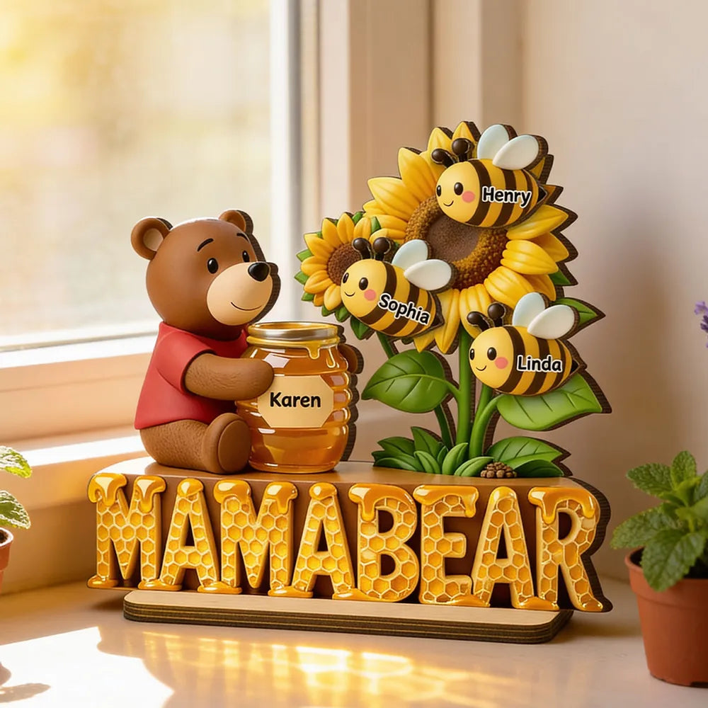 Customizable Mama Bear Honey Jar Family Name Decor - Perfect for Mother's Day Plaque MagicInPrints