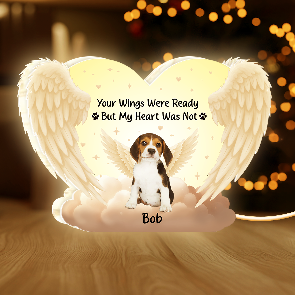 Personalized Pet Memorial LED Light for Dog Lovers - Heartfelt Tribute Gift Plaque MagicInPrints