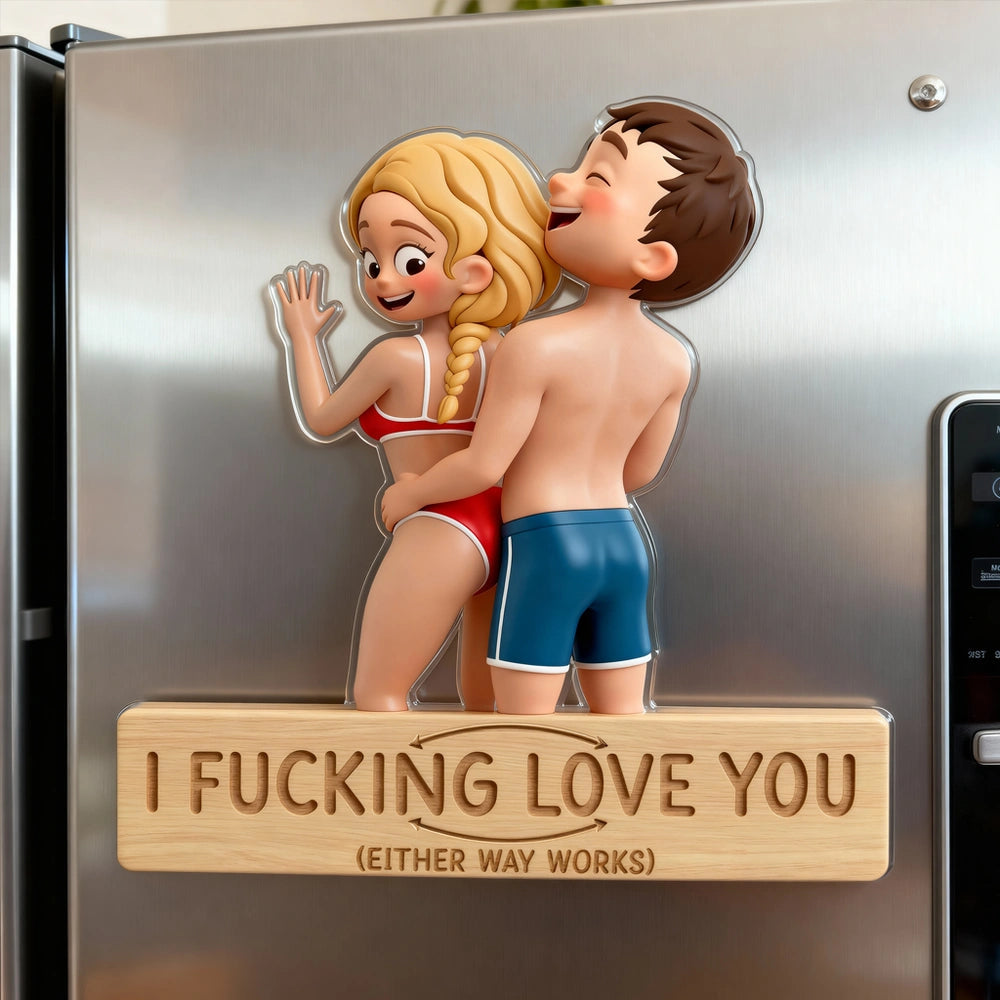 Humorous Couples Fridge Magnet - Fun Gift for Loved Ones Fridge Magnet MagicInPrints