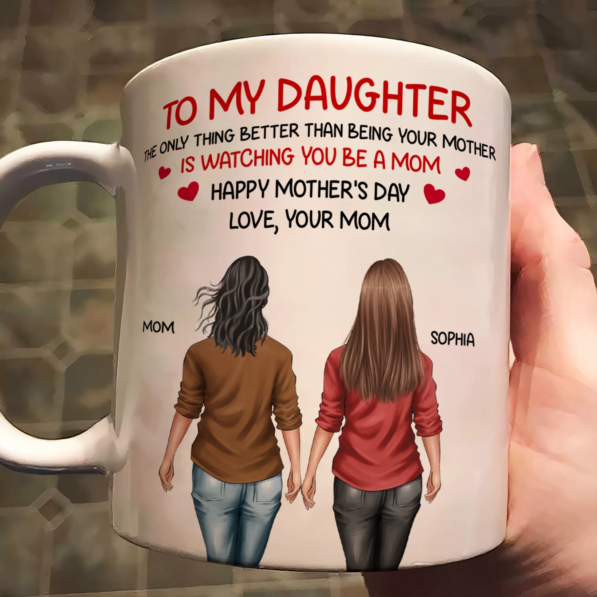 Personalized Mother's Day Mug for Daughter - Heartfelt Message from Dad Cup MagicInPrints