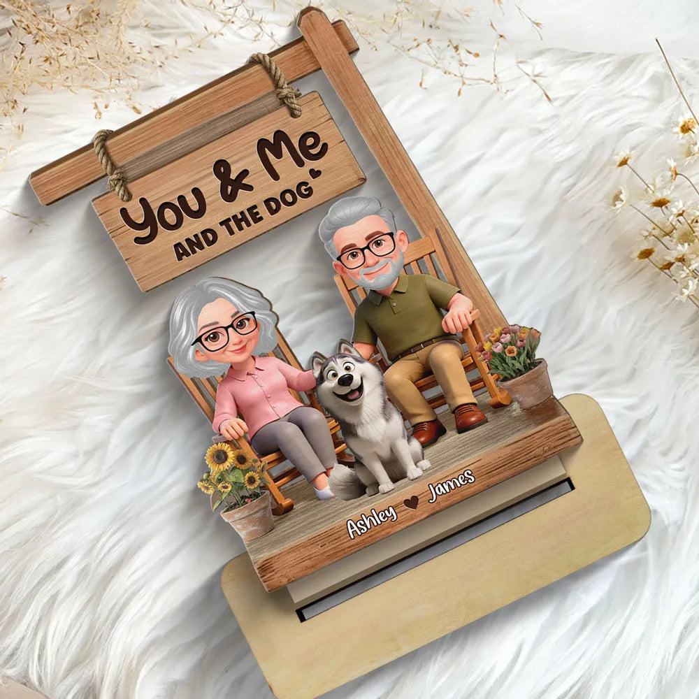 Personalized Wooden Figurine for Dog Lovers - Anniversary Gift for Couples Plaque MagicInPrints