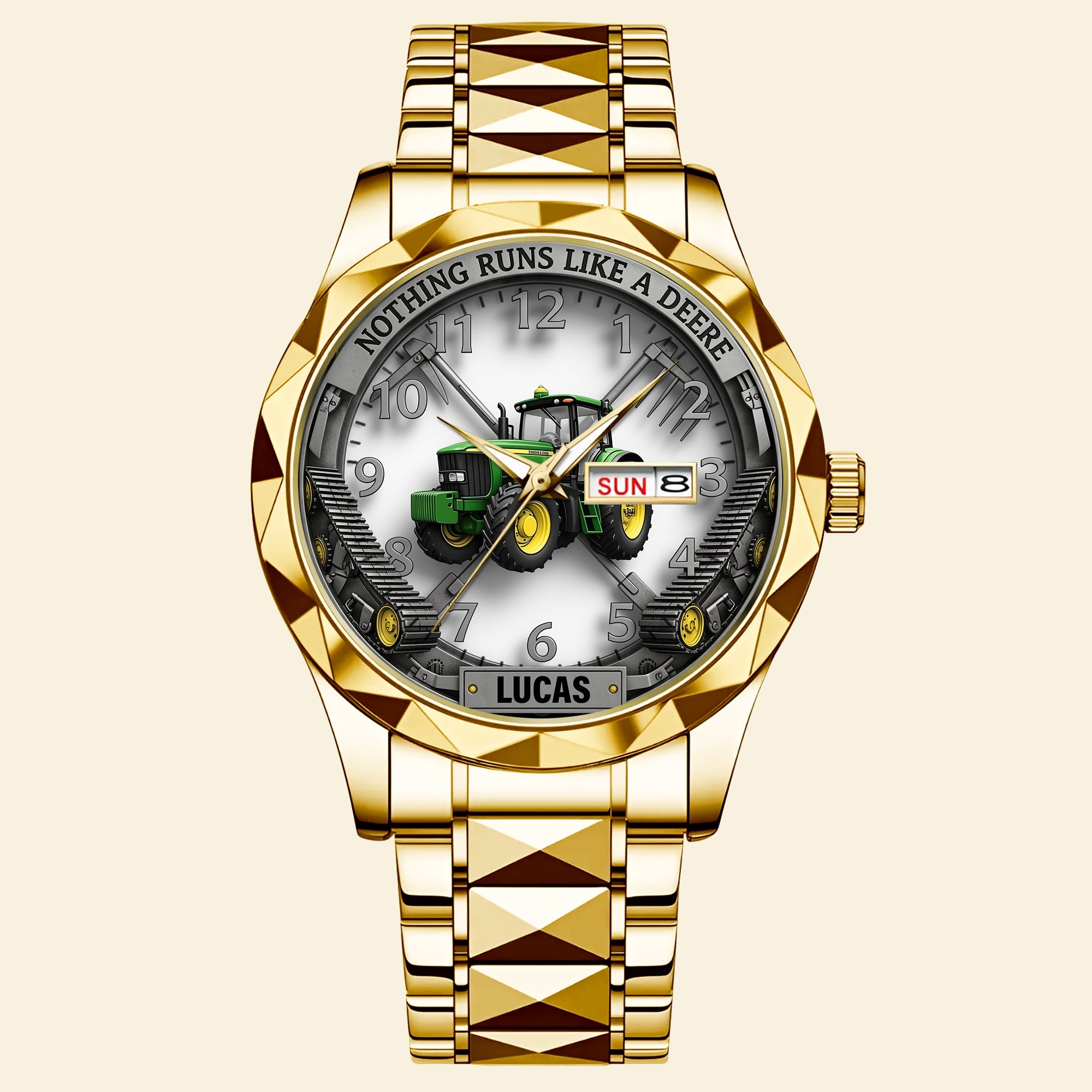 “Nothing Runs Like a Deere” - Personalized Men’s Watch for Tractor Lovers Men's Watch MagicInPrints