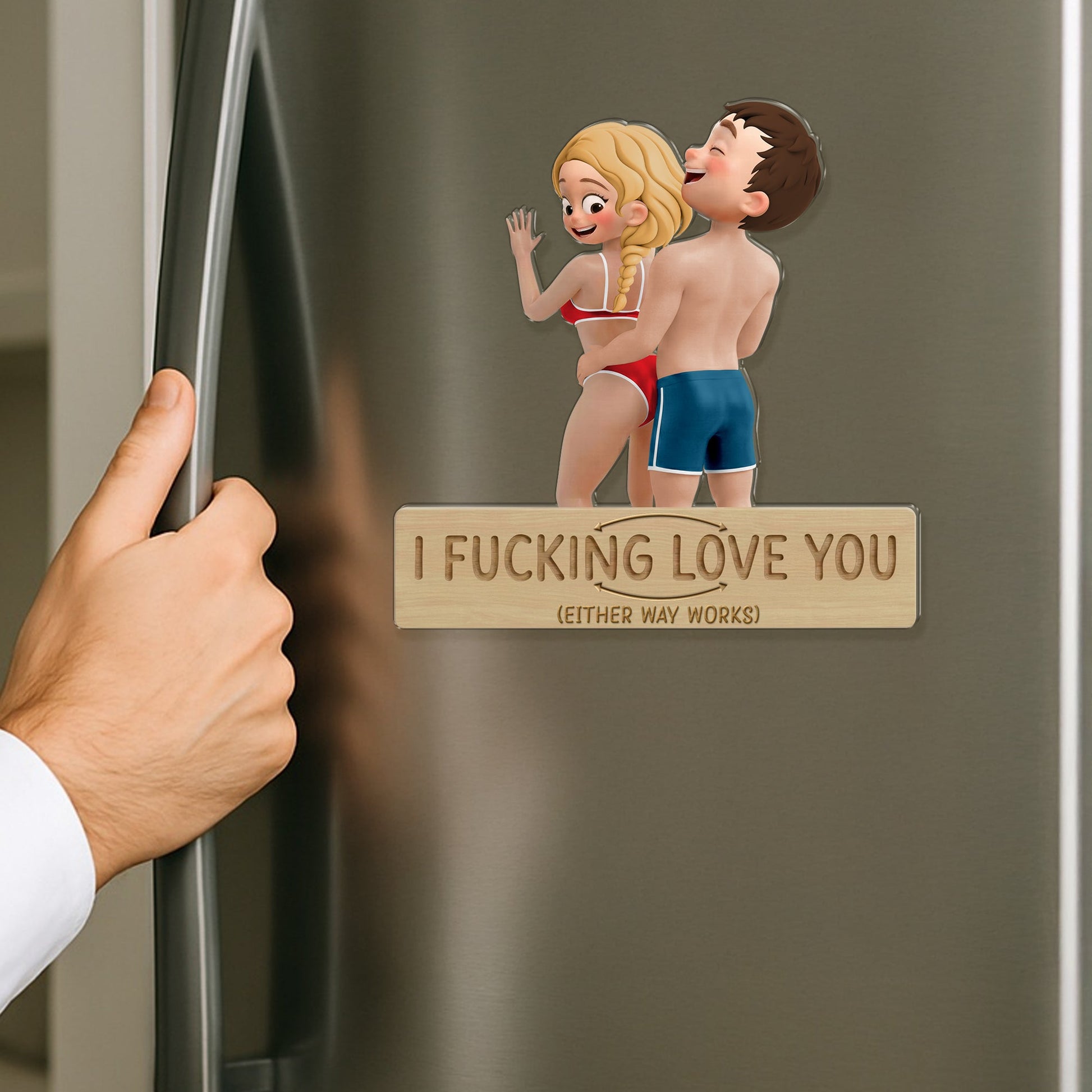 Humorous Couples Fridge Magnet - Fun Gift for Loved Ones Fridge Magnet MagicInPrints