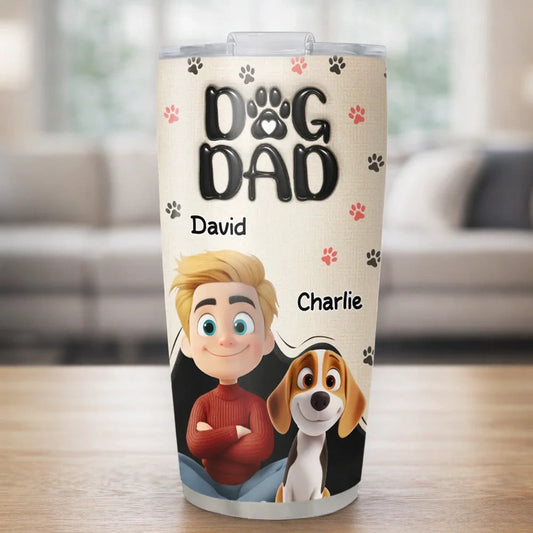 Personalized Dog Dad Tumbler for Pet Lovers - Custom Name Gift Cup MagicInPrints