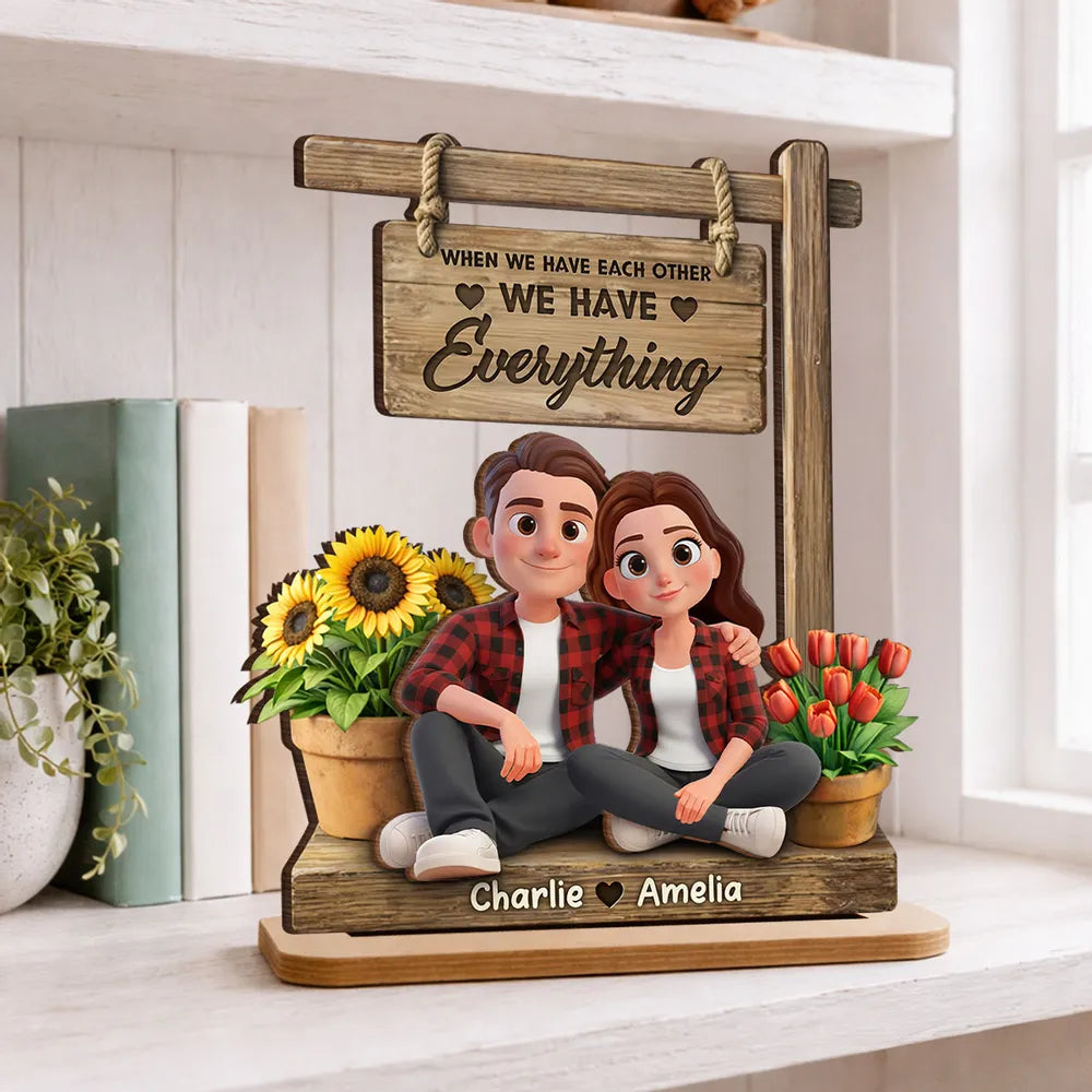 Personalized Couple Figurine with Custom Names - Romantic Home Decor Gift Plaque MagicInPrints