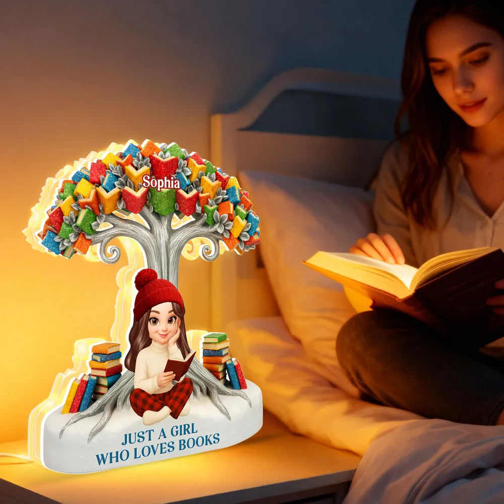 Personalized Book Lover LED Lamp for Readers - Decorative Home Accent Plaque MagicInPrints