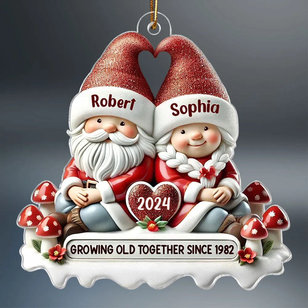 Personalized Christmas Ornament for Couples - Santa Design - Anniversary Gift Ornament MagicInPrints
