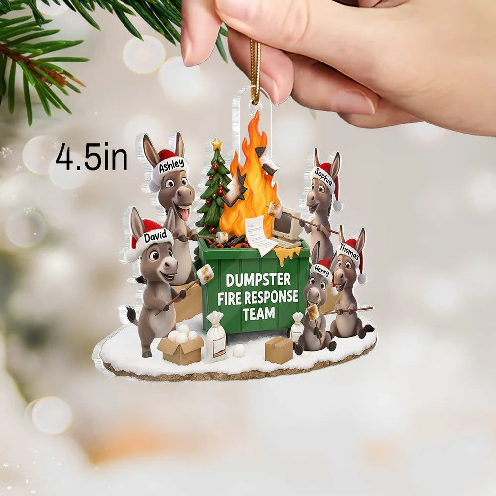 Personalized Donkey Christmas Ornament for Family - Funny Holiday Decor Ornament MagicInPrints