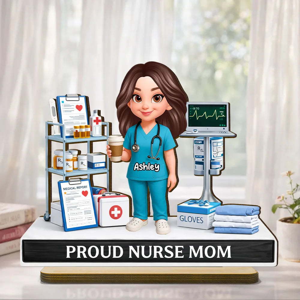Personalized Nurse Figurine for Proud Nurse Moms - Custom Gift for Healthcare Heroes Plaque MagicInPrints