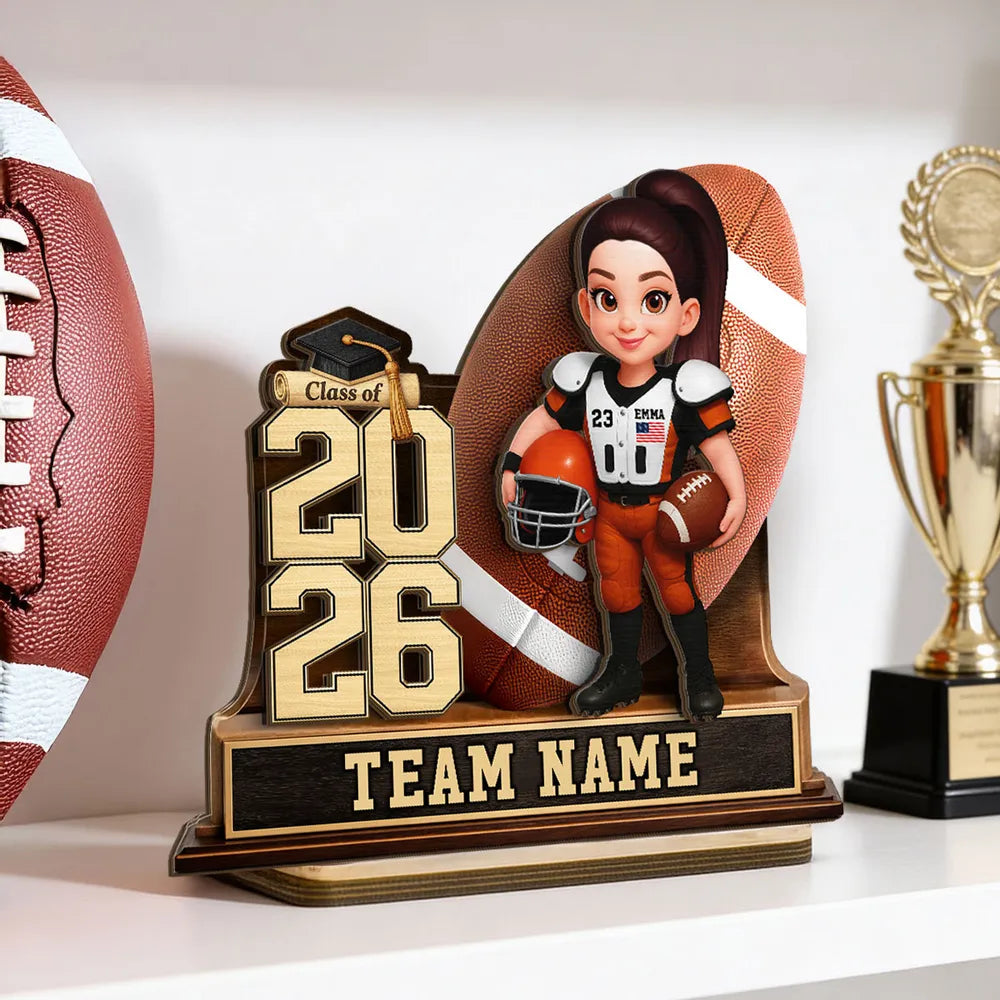 Custom Football Graduation Plaque for Class of 2026 - Personalized Team Gift Plaque MagicInPrints