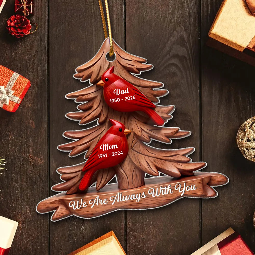 Personalized Memorial Ornament for Family - Cardinal Design Keepsake Ornament MagicInPrints
