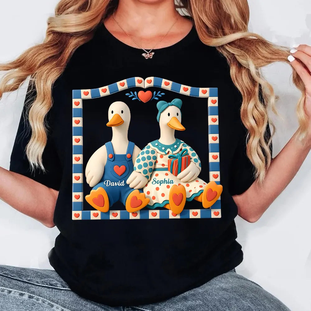 Personalized Duck Couple T-Shirt for Couples - Cute Gift Idea Cloth MagicInPrints