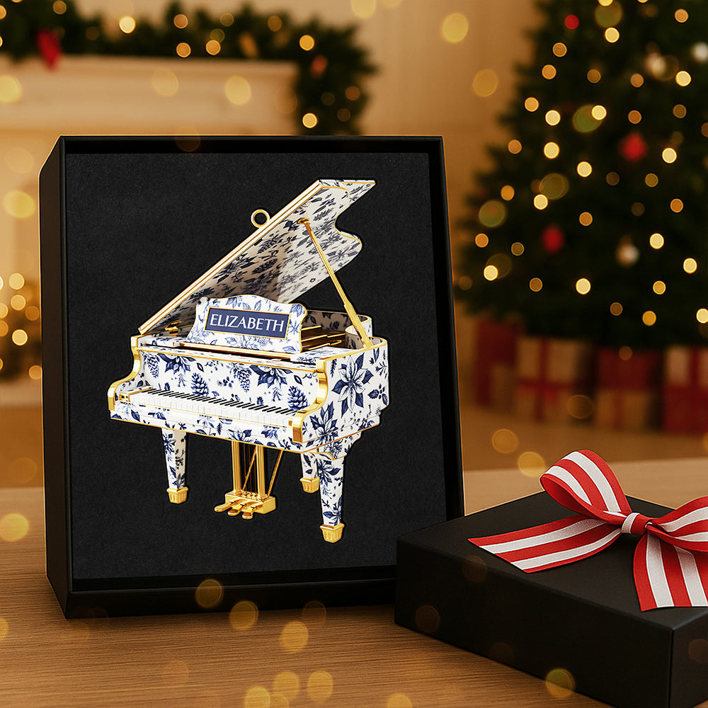 Personalized Gifts For Christmas, Piano Toile de Jouy Custom Shape Acrylic Ornament Ornament MagicInPrints
