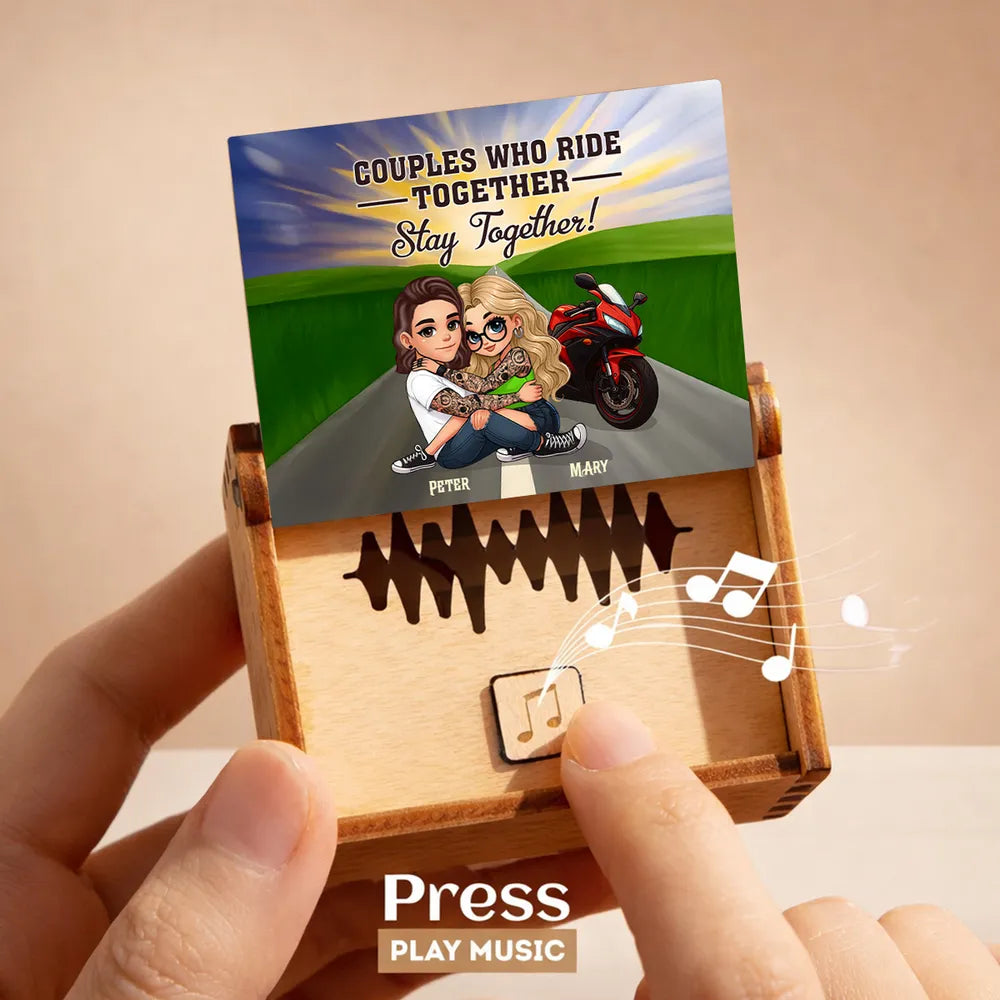 Personalized Music Box for Couples with Custom Cartoon - Anniversary Gift Plaque MagicInPrints