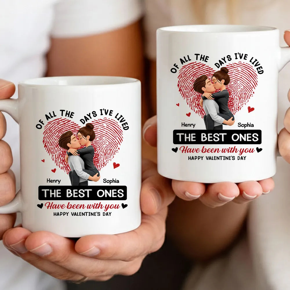 Personalized Romantic Couple Mug for Valentine's Day - Custom Names and Heart Design Cup MagicInPrints