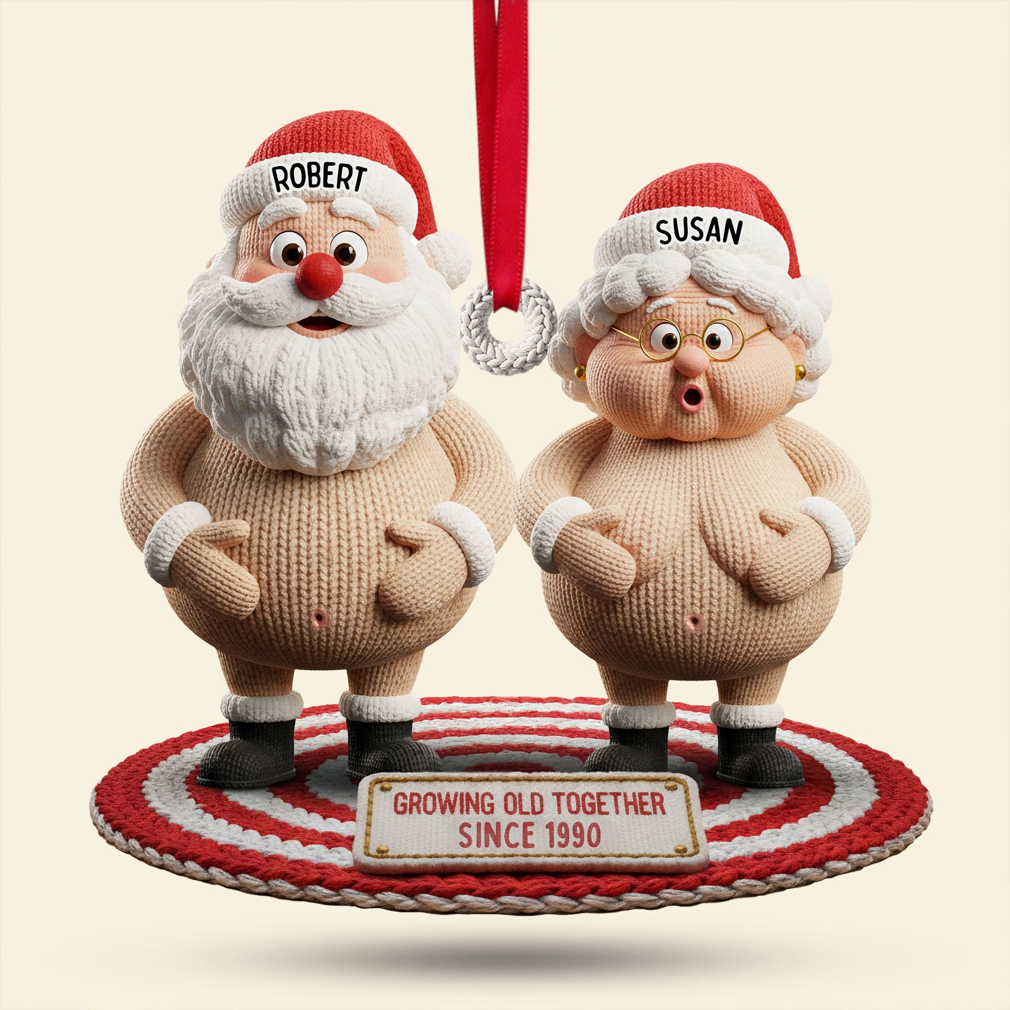 "Growing Old Together" - Naughty Old Couple Ornament - Personalized Gift for Couples Ornament MagicInPrints