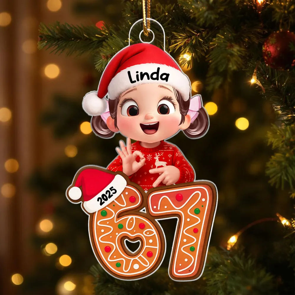 Personalized Christmas Ornaments for Kids - Cute Gingerbread Design 2025 Ornament MagicInPrints