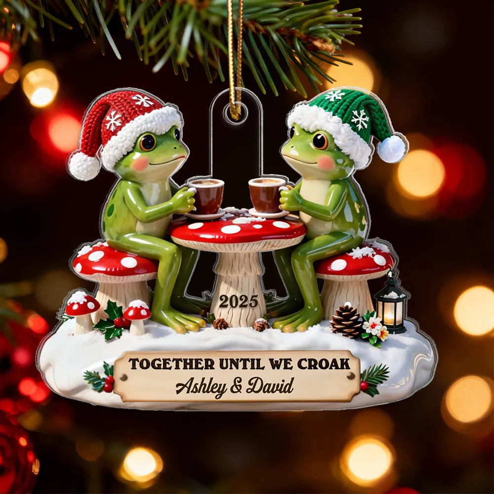 Custom Frog Couple Christmas Ornament - Personalized Holiday Gift for Couples Ornament MagicInPrints