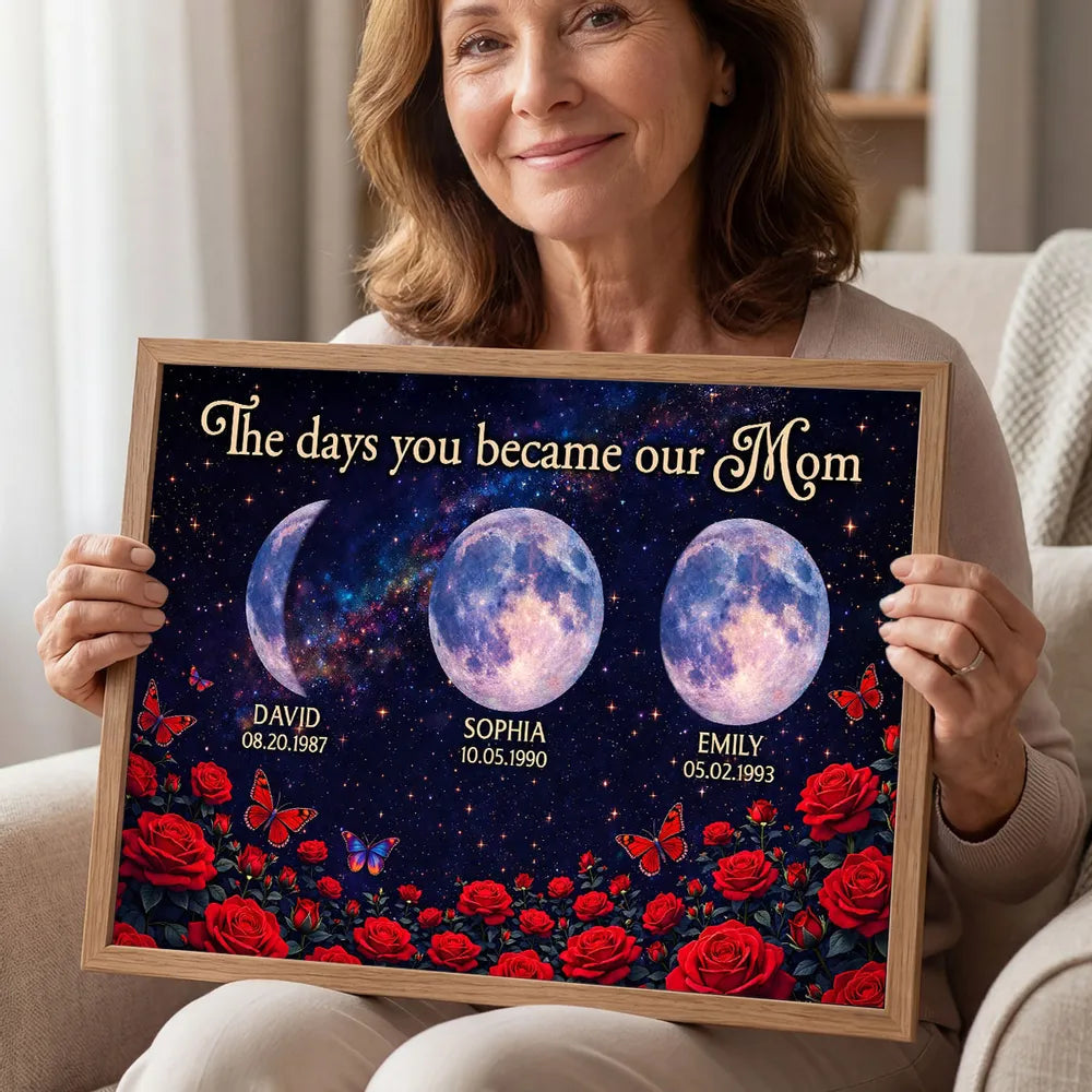 Personalized Moon Phase Canvas for Mom - Sentimental Family Gift Poster or Canvas MagicInPrints